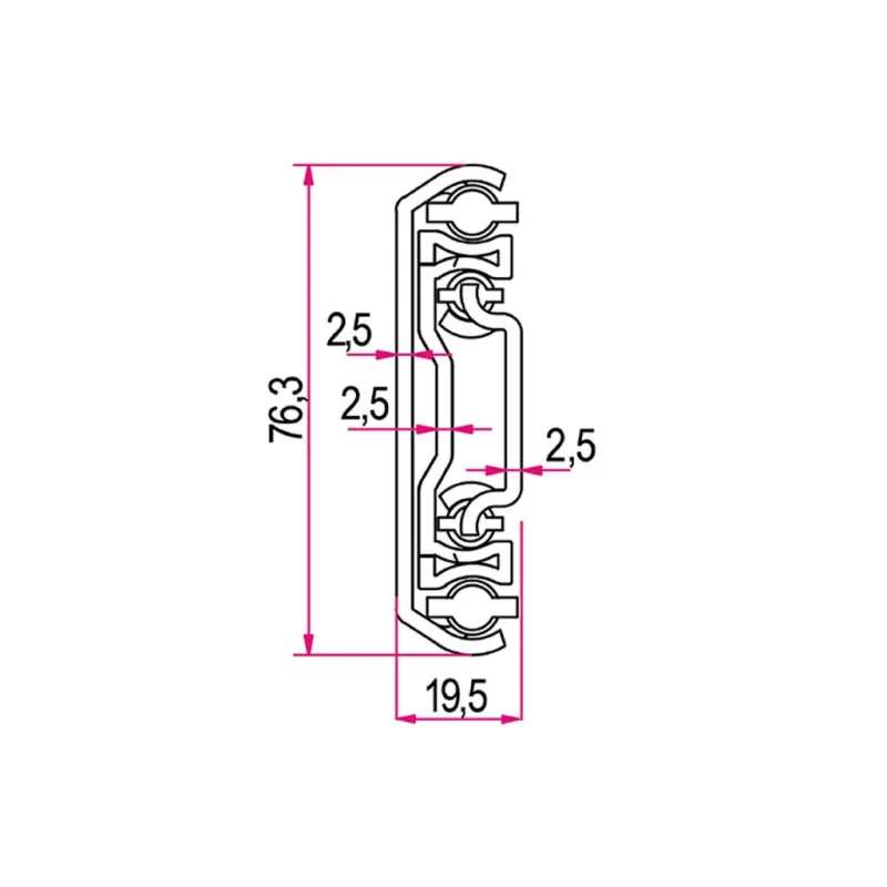 85 - 550 mm par de guías para cajón con accionamiento de bola, carga pesada, extensión completa - 200 kg (2 piezas)