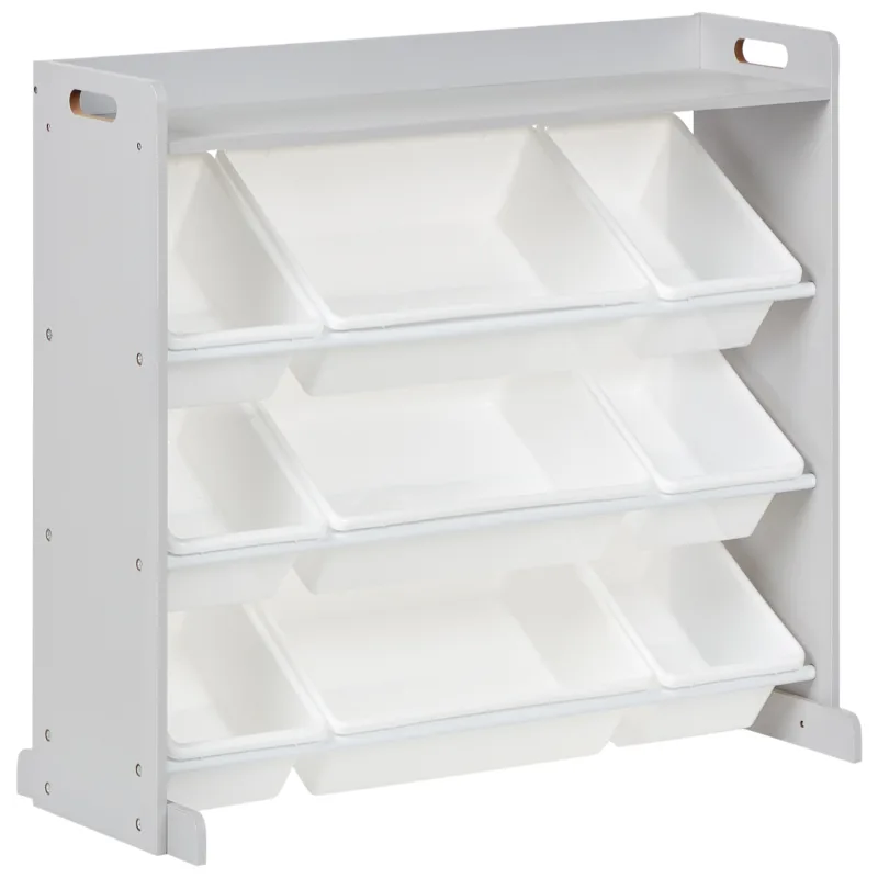 Beliani estantería 9 cajas gris collie