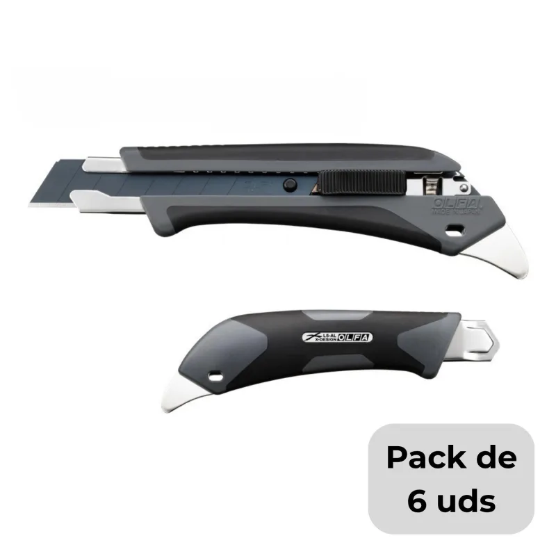 Packs de 6 cúteres con bloqueo automático olfa l5-al/gry