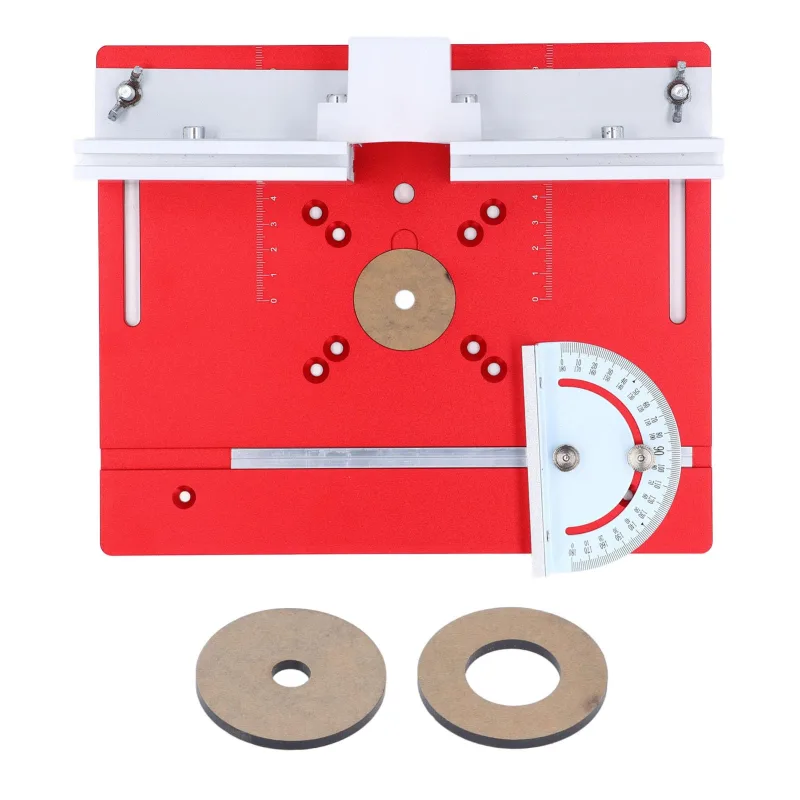 Placa de inserción para mesa de fresado de aleación de aluminio para taladrado y fresado precisos para entusiastas de la carpintería (rojo)