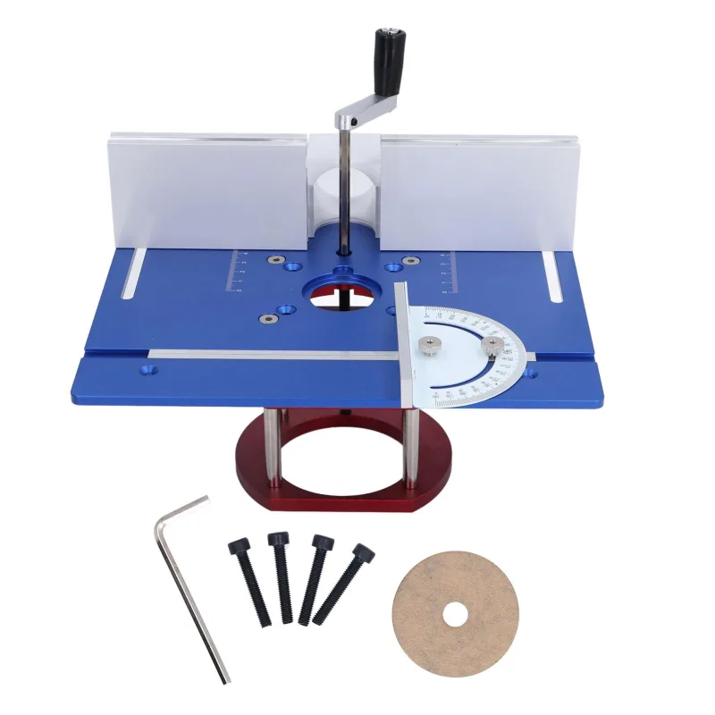 Base elevadora de enrutador de aleación de aluminio con altura ajustable, sistema de elevación manual de mesa de enrutador para maquinaria de carpinte