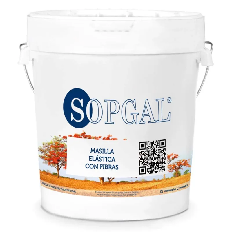 Masilla elástica con fibras (5kg) - ideal para alisados, enlucidos, reparación de grietas y fisuras...