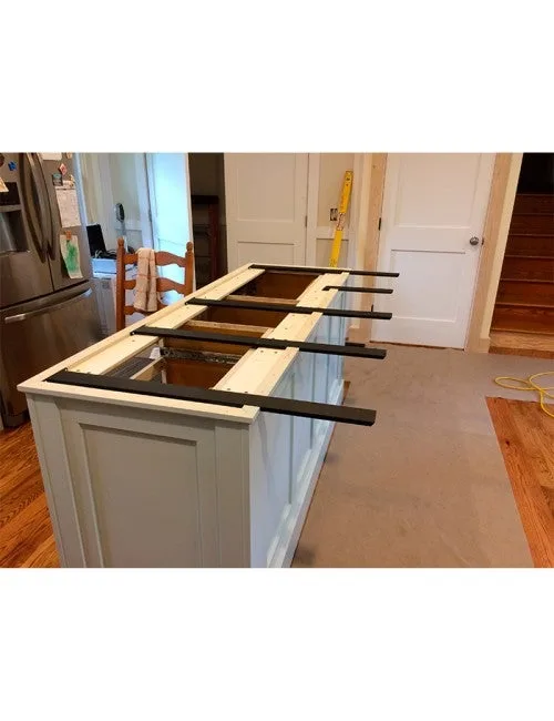 Soporte plano oculto para encimeras de isla con barra