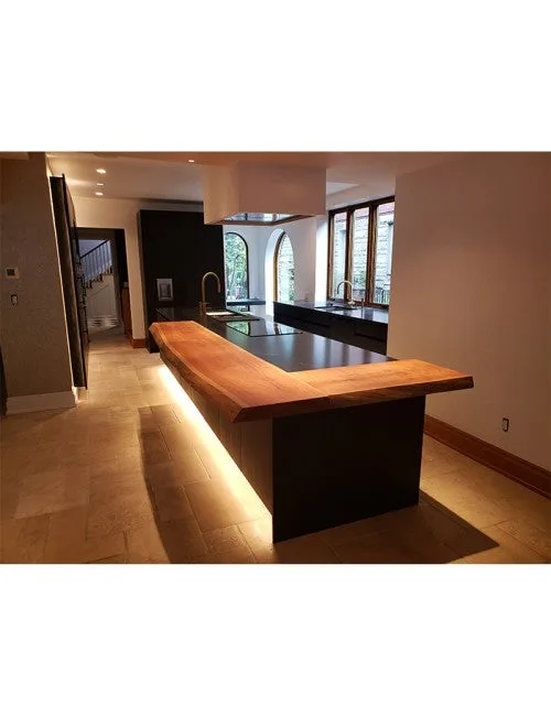 Soporte plano oculto para encimeras de isla con barra