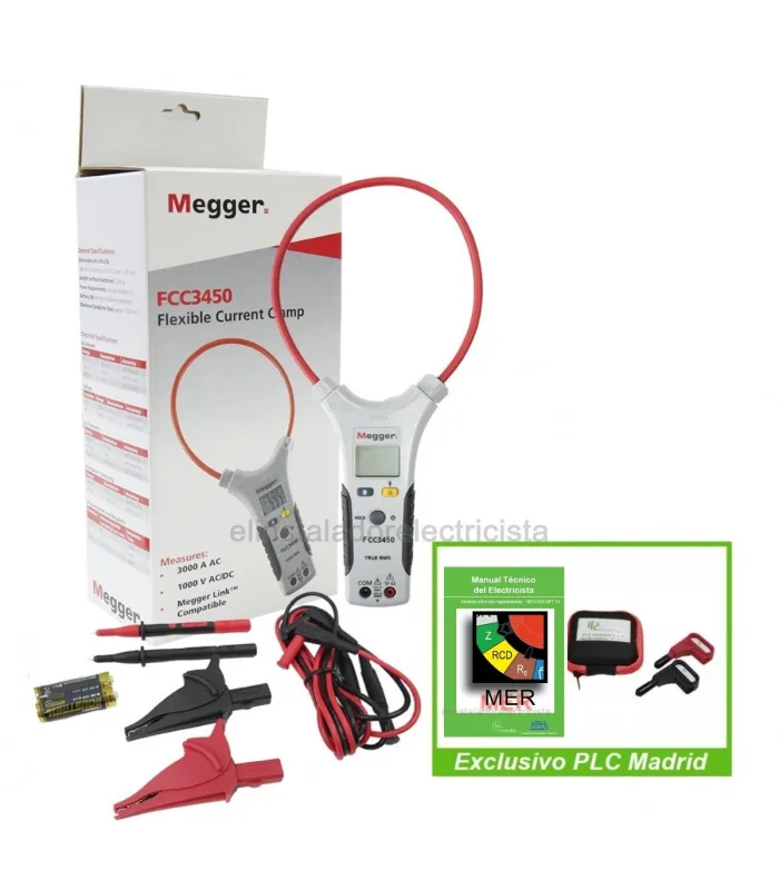 Pinza amperimétrica flexible fcc3450 de 3000a