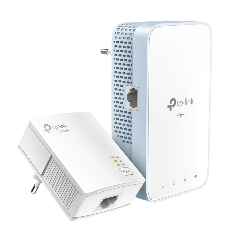 Kit de adaptadores plc tp-link tl-wpa7517 kit, av1000, wi-fi doble banda ac750, puerto ethernet gigabit, easymesh