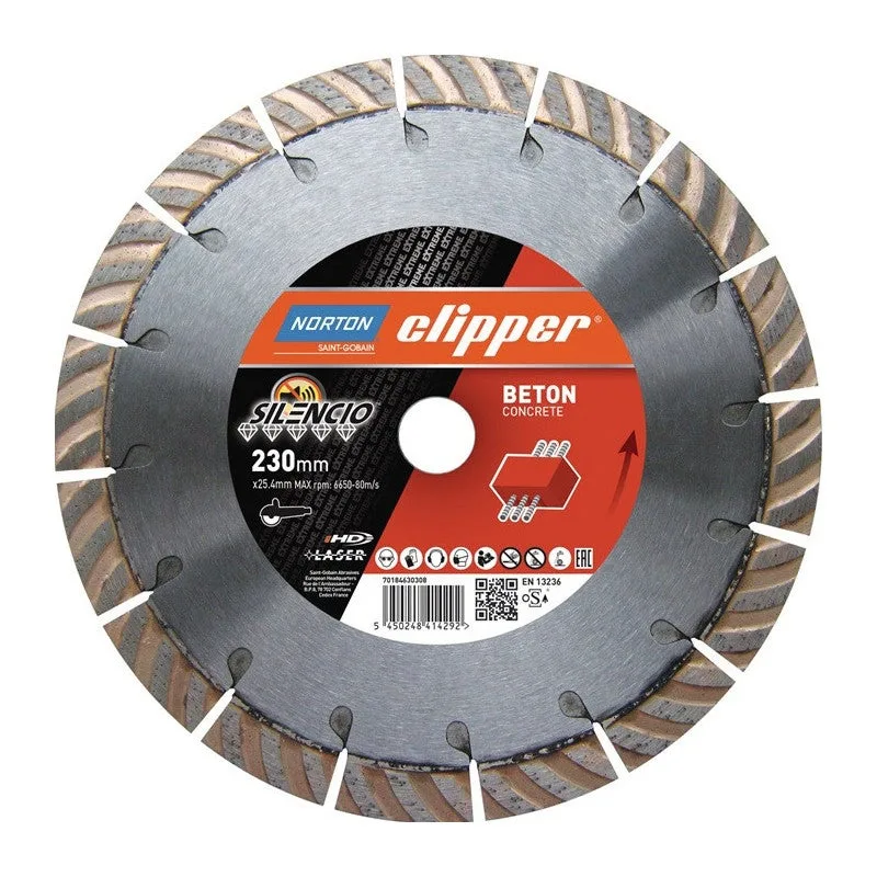 Norton clipper disque à tronçonner diamant extreme silencio d. 230 mm
