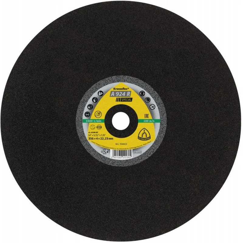 Klingspor disque à tronçonner a 24 r spécial d356x4mm droit acier