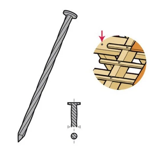 Cabeza plana galvanizada punta redonda 90x3,9 mm - caja 5 kg - 781506