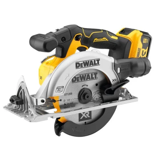 Sierra circular 165 mm xr 18v dewalt + 2 baterías 5ah + maletín tstak - dcs565p2-qw