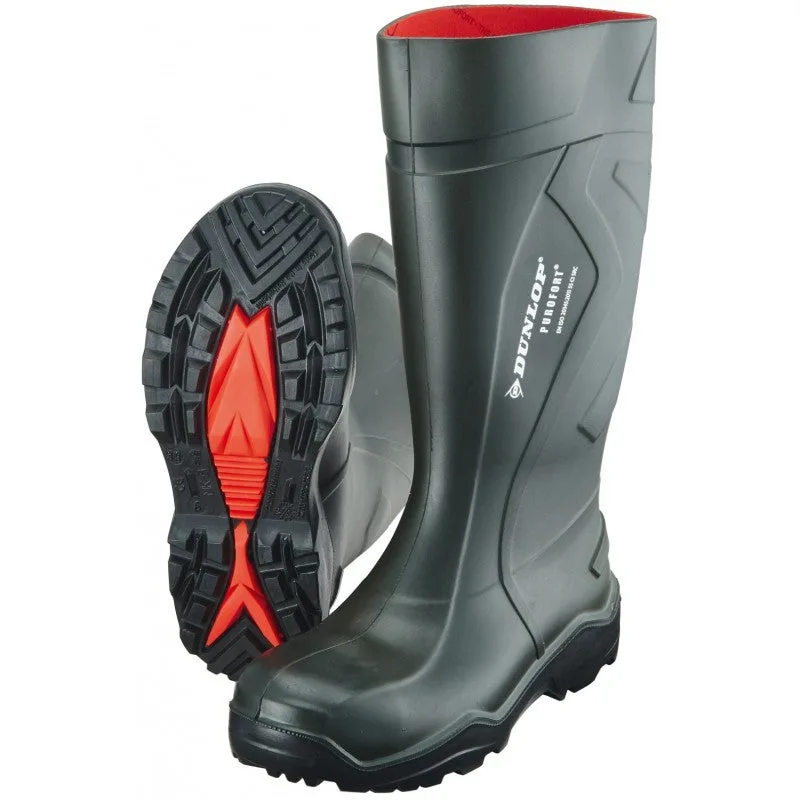 Botas de agua impermeables dunlop purofort + full safety verde eu 47