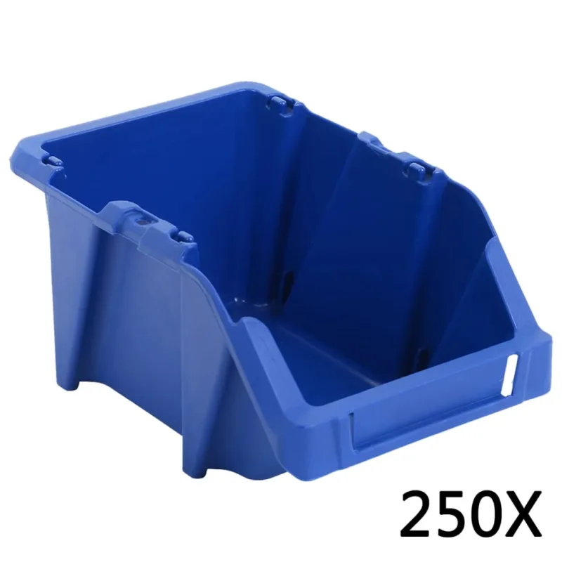 Contenedores almacenaje apilables 103x165x76 mm azul 250 uds vidaxl