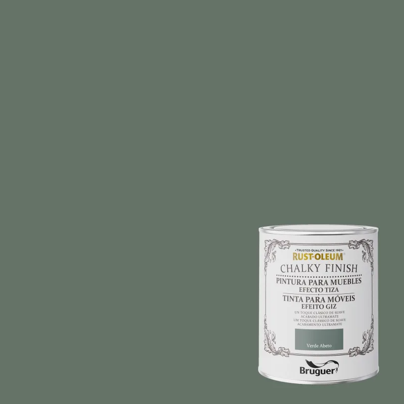 Pintura a la tiza chalky finish rust-oleum 750 ml verde abeto