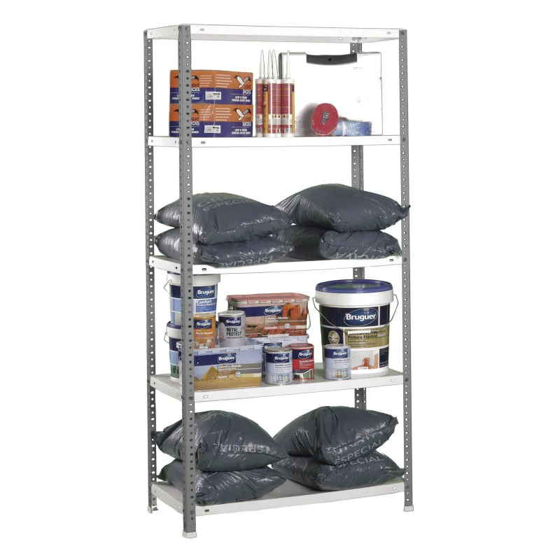 Estantería metálica en kit 180x90x30 cm gris/blanco 5b