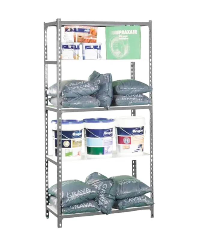 Estantería metálica en kit 200x100x40 gris/blanco 5b 520kg