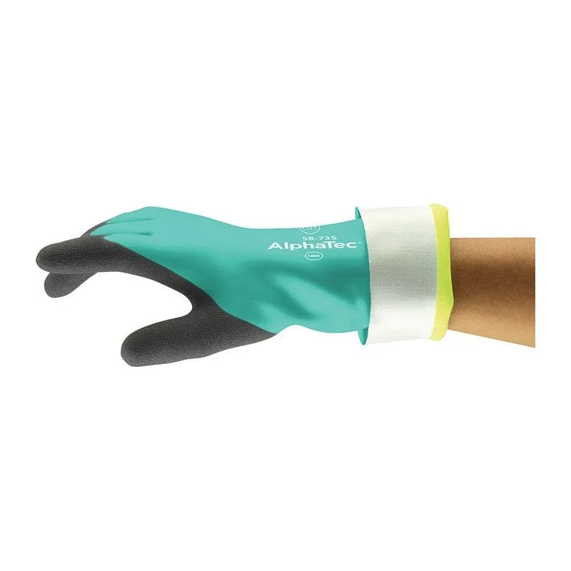 Ansell gant de protection chimique alphatec 58-735 taille 9 vert en