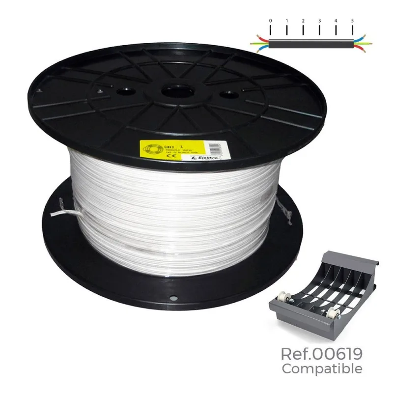 Carrete cable manguera plana blanca 3x1mm 300m (audio) (bobina grande ø400x200mm) 8425998289572 28957 sediles