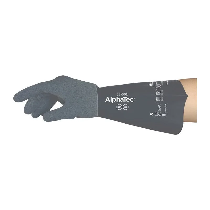 Ansell gant de protection chimique alphatec 53-001 taille 9 gris/noir