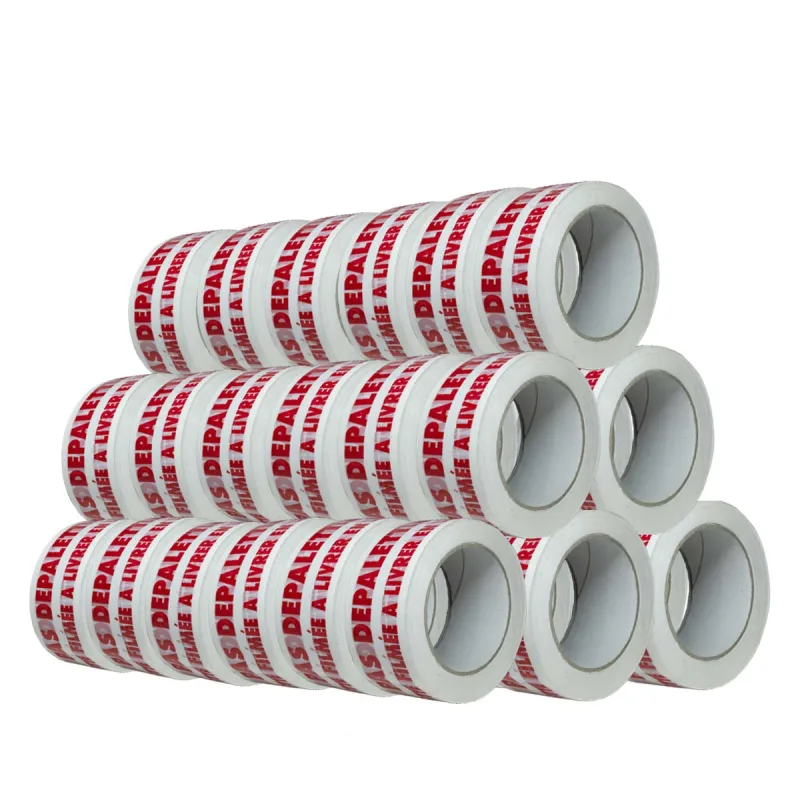 Cinta adhesiva de embalaje 28µ blanca impresa ne pas depalettiser en rojo – cinta para envío 50 mm x 100 m - caja de 36 rollos