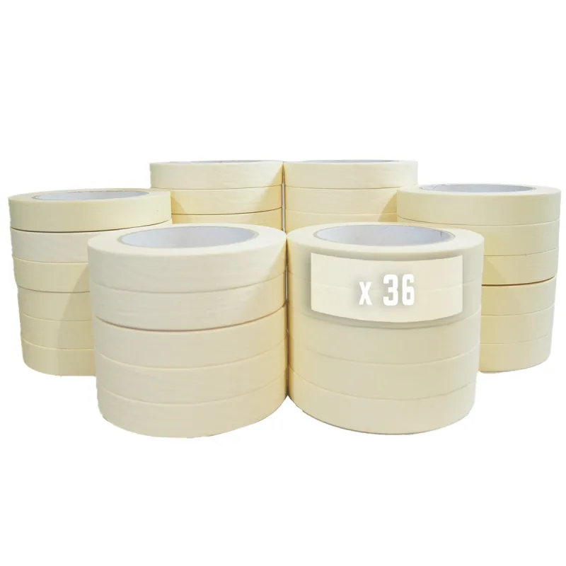 Cinta adhesiva de enmascarar hasta 80° - rollo de 25 mm x 50 m para pintar - caja de 36 rollos