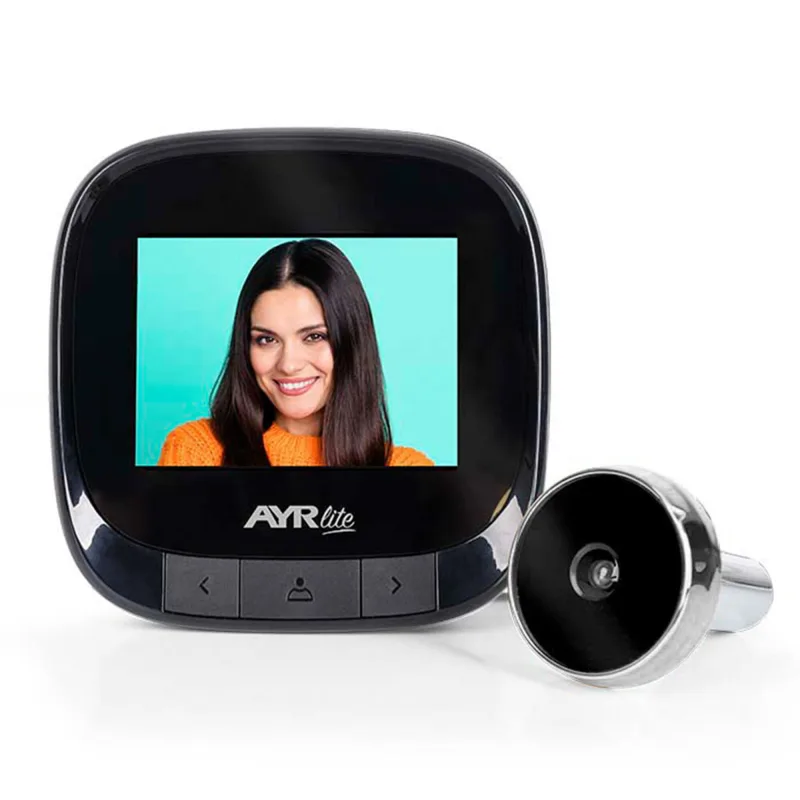 Mirilla digital ayr 9001 con pantalla lcd negro/cromo, cámara de 0,3 mp