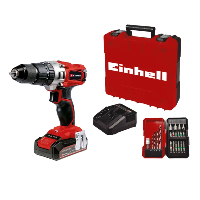 Taladro percutor a batería einhell 18v - 1 bateria - te-cd 18/2 li-i +22 (1x2,5 ah)