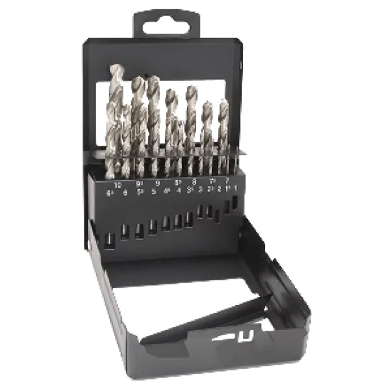 Caja metálica de 19 brocas hss cobalto 5% riss - ø 1 a 10 x 0,5 mm - co19v3075ac