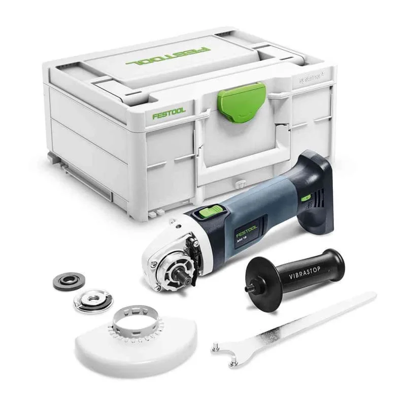 Festool agc 18-125 eb-amoladora angular básica - con contenedor de sistema sys3 m y accesorios - sin baterías ni cargador - 576825
