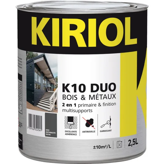Pintura antioxidante k10 duo comus gris carbón satinado 2,5l - a013216