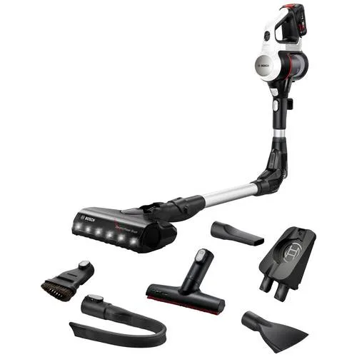 Aspiradora escoba eléctrica bosch bss711w, batería, seca, sin bolsa, 0,3 l, color negro, plateado y blanco.