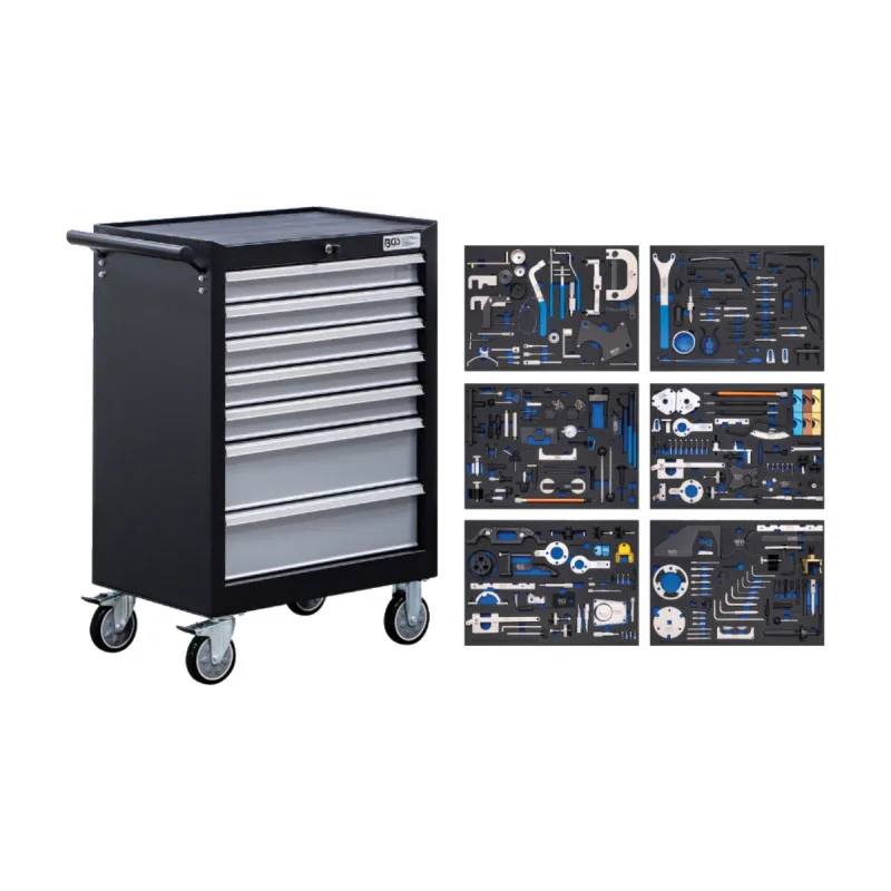 Carro de herramientas | 7 cajones | juegos de calado de distribución | 223 piezas