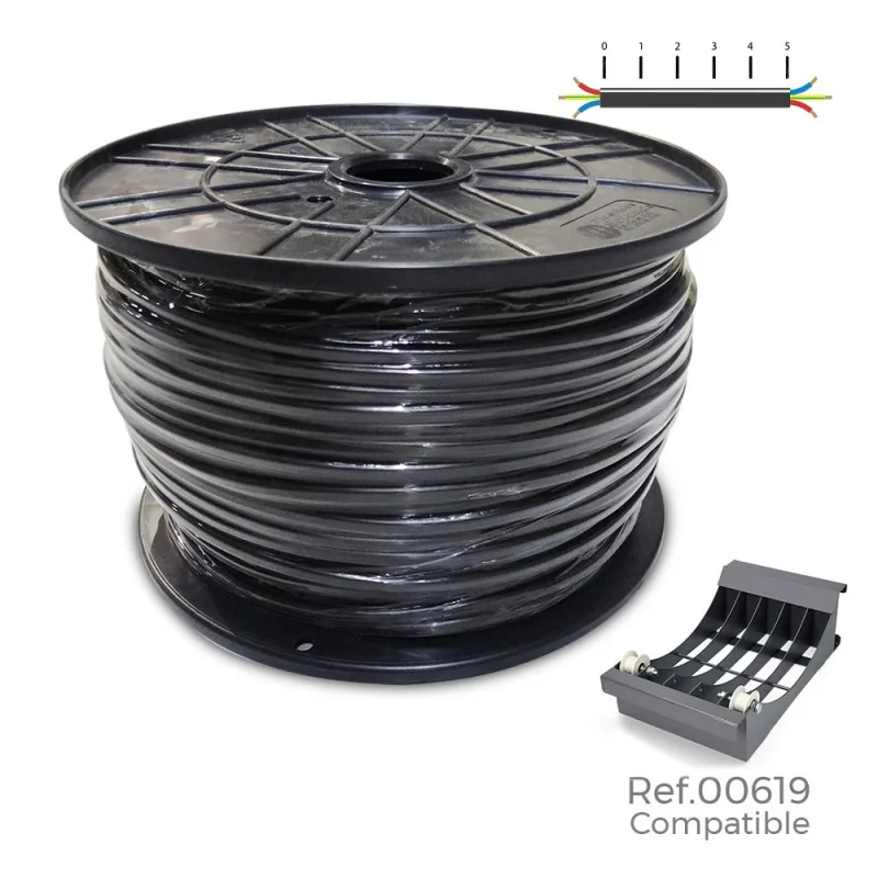 Carrete cable manguera acrilica 1kv negra 3x1mm 300m (bobina grande ø400x200mm) 8425998289756 28975 sediles