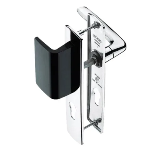 Juego de puerta de rellano bezault - riv bloc - tirador 536 abs negro/cromo - llave i - 63223