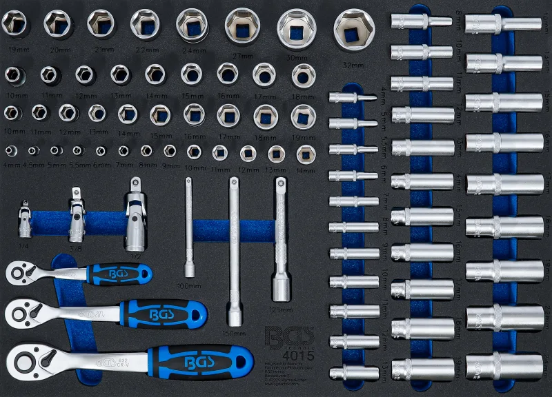 Bandeja para carro 3/3: juego de llaves de vas | 80 piezas