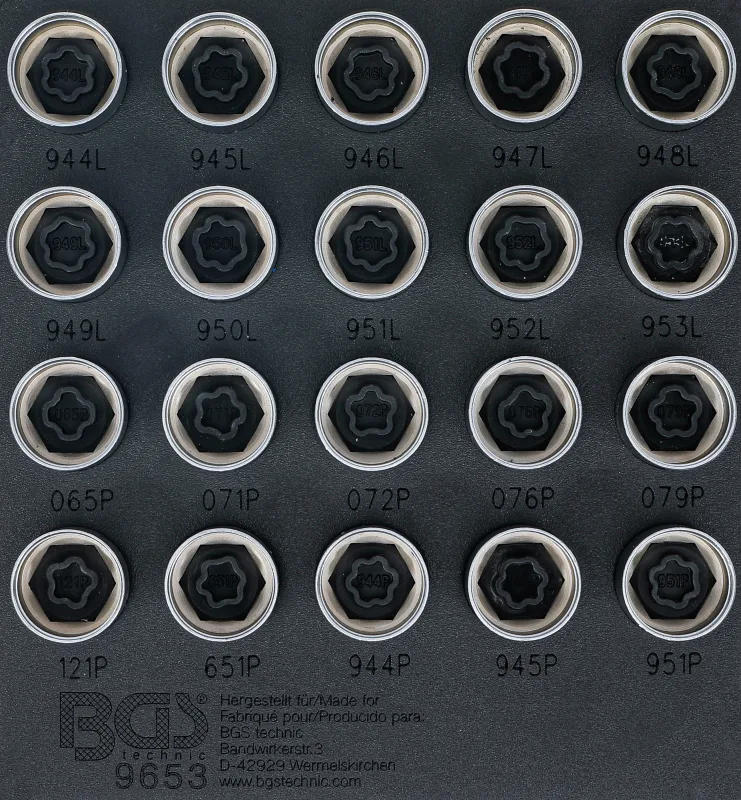 Bandeja para carro 1/6: juego para tuercas de ruedas de volvo | 20 piezas