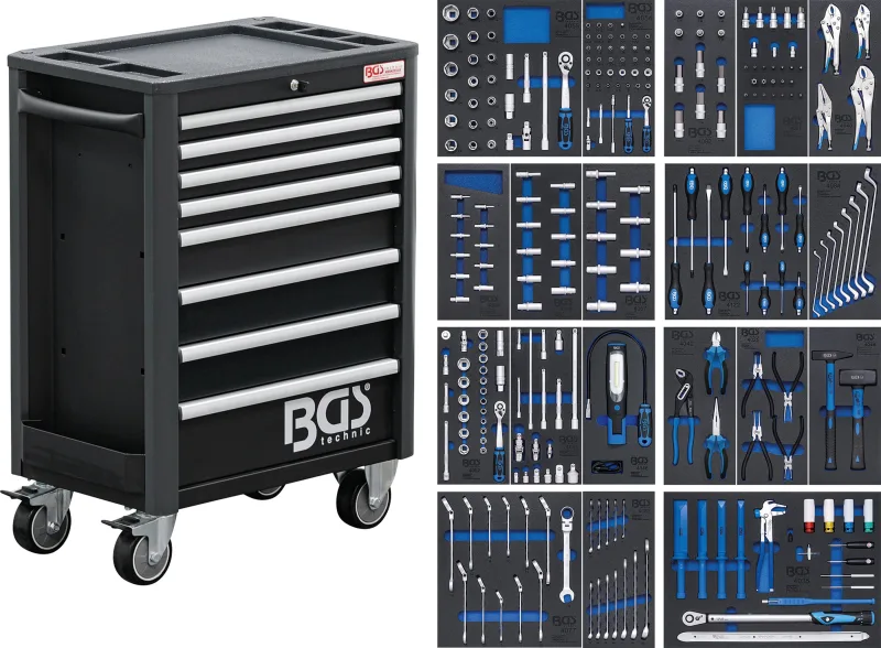 Carro de herramientas profesional | 8 cajones | con 259 herramientas