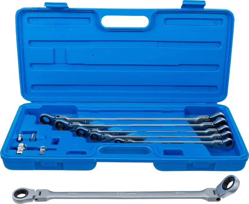 Juego de llaves articuladas dobles con carraca | 8 - 19 mm | 10 piezas