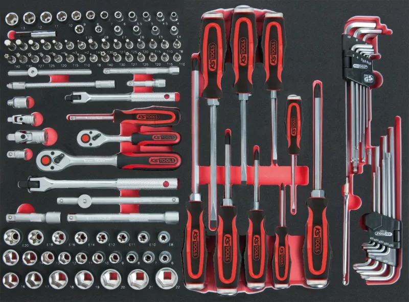 Ks tools 1/4+3/8 scs coffret de douilles, 118 pièces, module 1/1