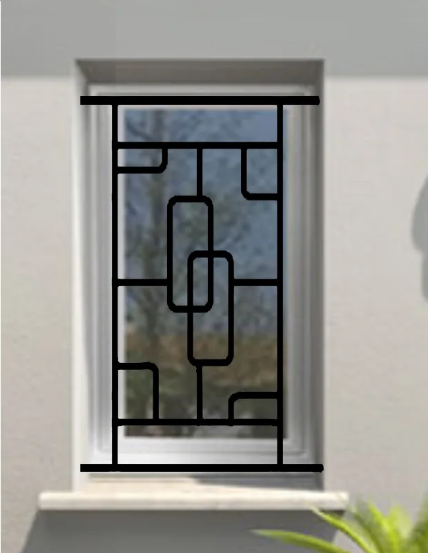 Reja de seguridad structural para ventana h = 105 cm x w = 60 cm (dimensión marco)
