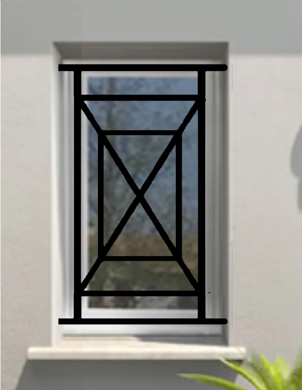 Reja de seguridad adour para ventana h = 115 cm x w = 60 cm (dimensión marco)