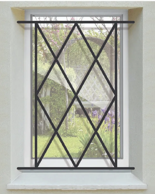 Reja de seguridad aquitaine para ventana h = 45 cm x w = 80 cm (dimensión marco)