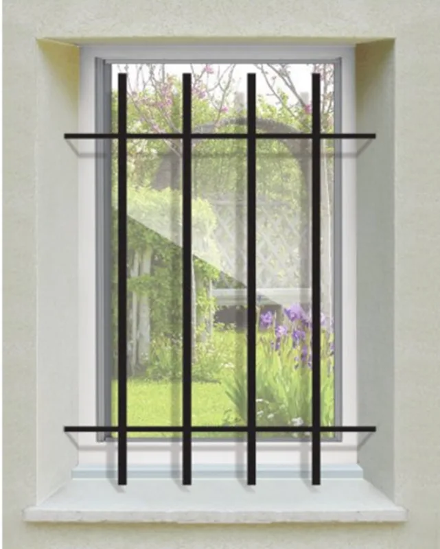 Reja de seguridad retro para la ventana h = 65 cm x w = 40 cm (dimensión marco)