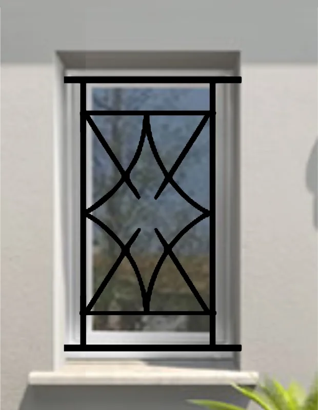 Reja de seguridad nora para ventana h = 135 cm x w = 80 cm (dimensión marco)