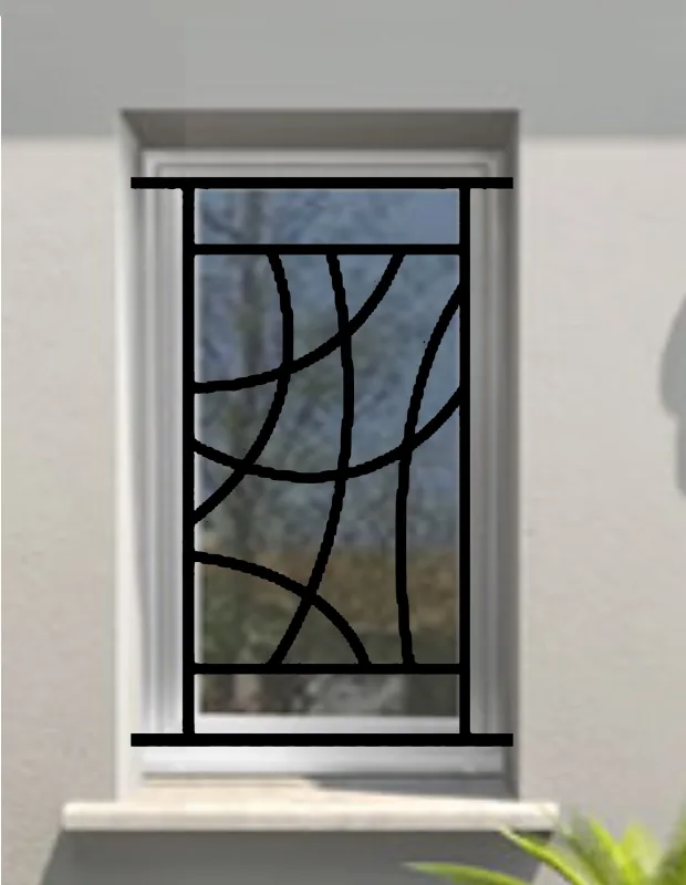 Reja de seguridad arcade para ventana h = 115 cm x w = 60 cm (dimensión marco)