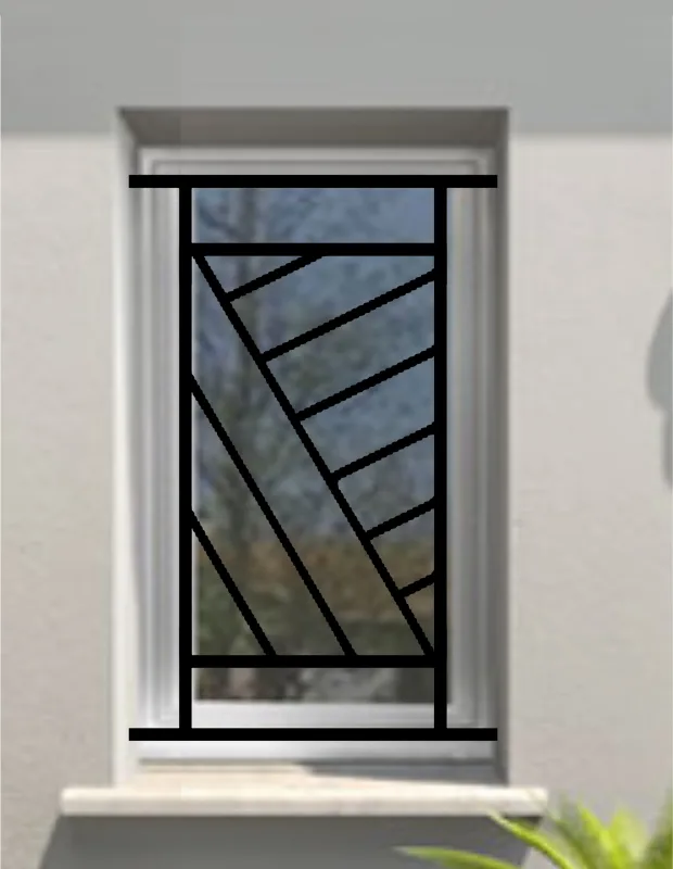 Reja de seguridad omega para la ventana h = 115 cm x w = 80 cm (dimensión marco)