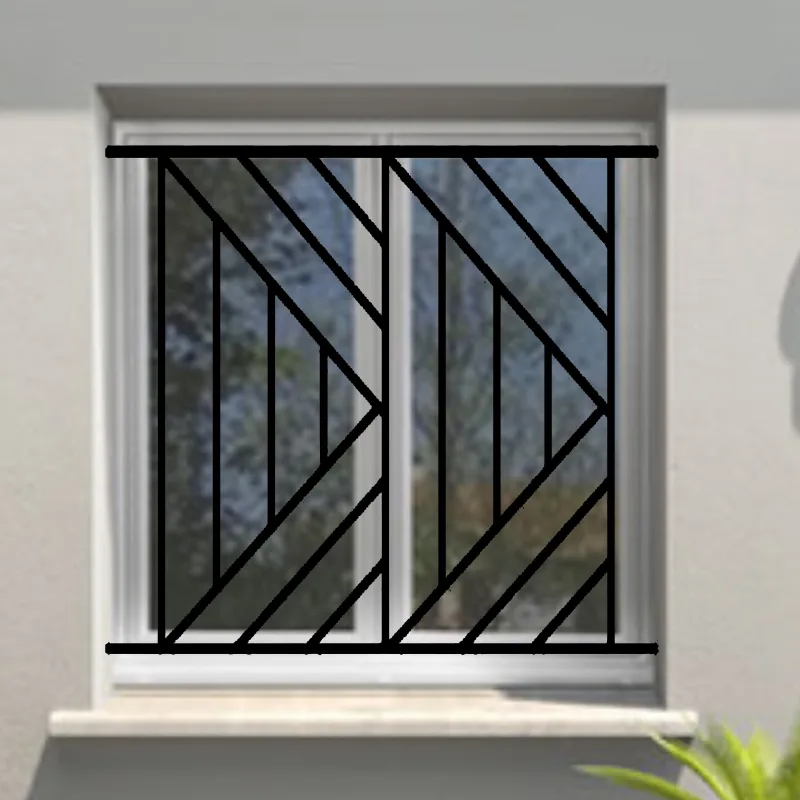 Reja de seguridad isoangle para la ventana h = 75 cm x w = 120 cm (dimensión marco)