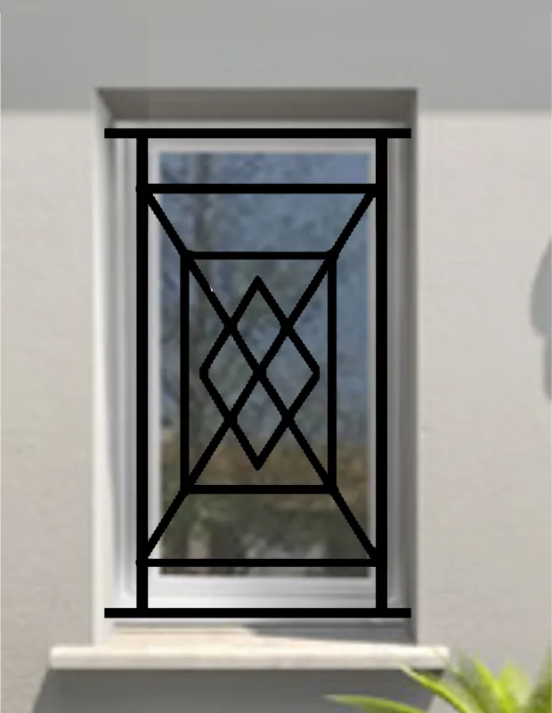 Reja de seguridad panama para la ventana h = 125 cm x w = 60 cm (dimensión marco)