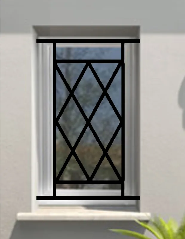 Reja de seguridad aquitaine para ventana h = 105 cm x w = 60 cm (dimensión marco)