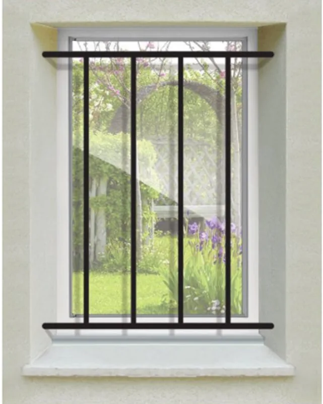 Reja de seguridad derecha para ventana h = 125 cm x w = 80 cm (dimensión marco)