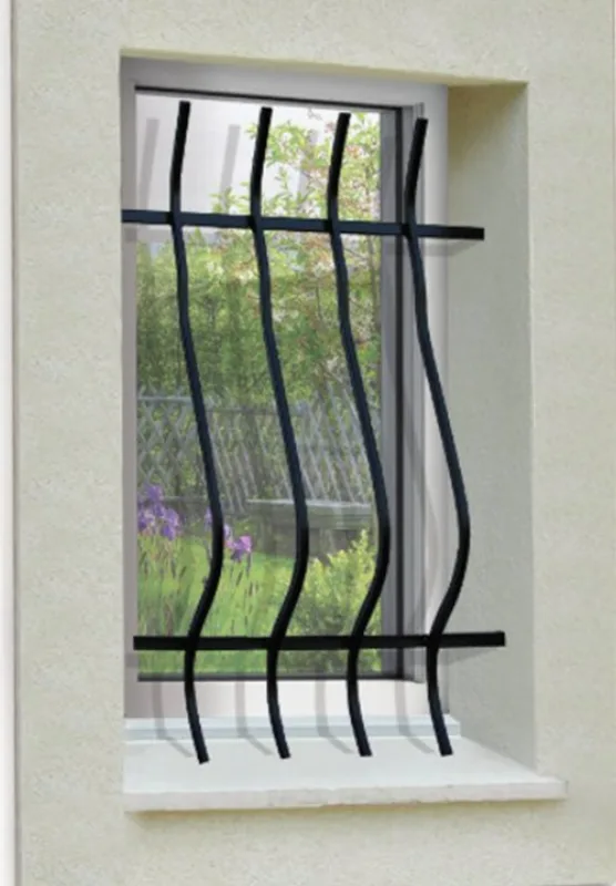 Reja de seguridad curva para ventana h = 115 cm x w = 120 cm (dimensión marco)